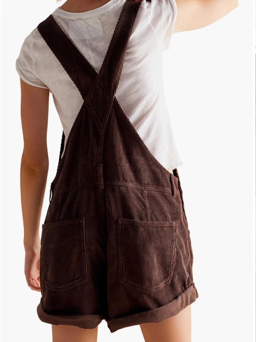 Free People women’s brown we the free Corduroy ziggy Short Overalls shortalls
